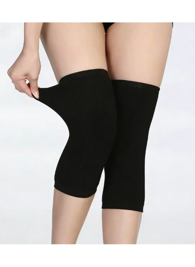 1-Pair Knit Cashmere Warm Supports Knee Brace Soft Comfortable Knee Sleeve Wrap Circulation Improvement Kneepad Leg Warmer Joint Band for Men and Women，Applicable population weight: 40-100KG - Image 1